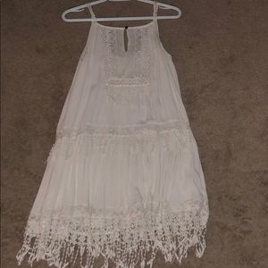 american eagle white textured dress